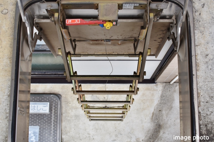 シティタワー天王寺真田山のバルコニー避難ハッチ図