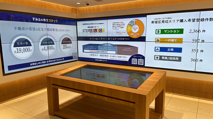 シティタワー天王寺真田山の店頭パネル＆デジタルサイネージ